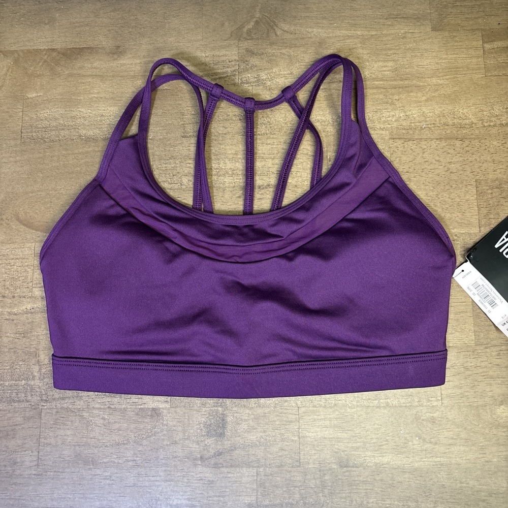 Victoria's Secret Purple Sports Bra Strappy Back Small Removable Cups VSX